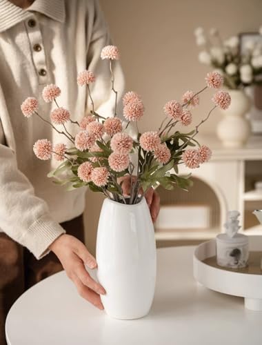 Laelfe 5pcs Dandelion Artificial Flowers Bridal Bouquet Wedding Home Party Decor - color: Dusty Pink