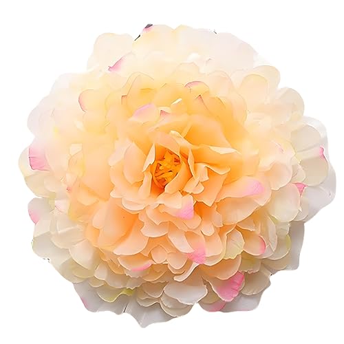 20 Pcs Light Champagne Peony Artificial Flowers 7.8" Real Touch Big Faux Peonies Fake Flower Heads for Wedding Bridal Bouquet,Table Centerpieces, Home Decor - color: Light Champagne