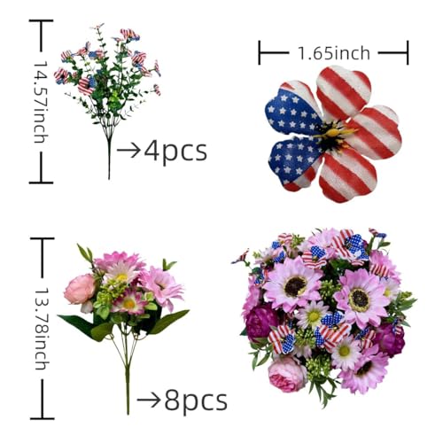 8 Faux Silk Peonies with 4 Free Silver Dollar Eucalyptus Stems, Multi-Color Floral Decor for Home, Courtyard, Wedding & Hotel (Pink, 12) - color: 8xiangrikuipink+4anshuye, size: 12 pack