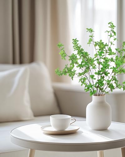DuHouse 4Pcs Artificial Fake Greenery Stems 31" Faux Branches Fake Plants for Vase Filler Home Decor Table Centerpieces Garden Decoration(Green) - color: Green