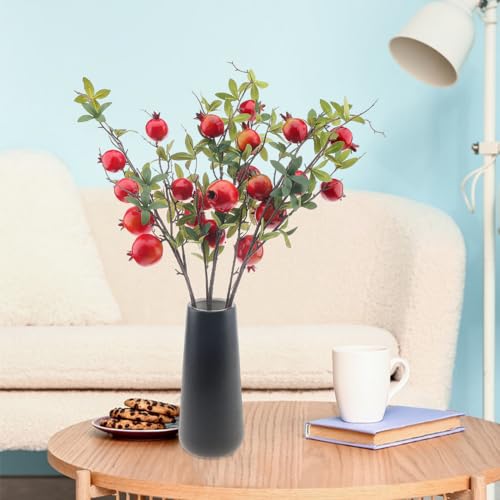 Woration 3PCS Artificial Pomegranate Tree Branches 37.4 inch Fake Vivid Fruit Pomegranate Berries Branches Lifelike Props Vase Home Party Decoration - color: 37.4 Inch Fake Pomegranate Branches
