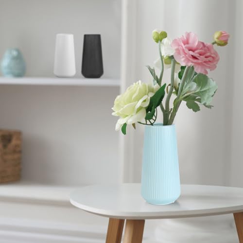 Blue Ceramic Vase, GUKJOB Small Cute Flower Vase for Pampas Grass, Home, Living Room, Dining Table, Farmhouse, Office Decor, Bedroom, Table, and Kitchen Shelf (Blue) - color: Small Blue