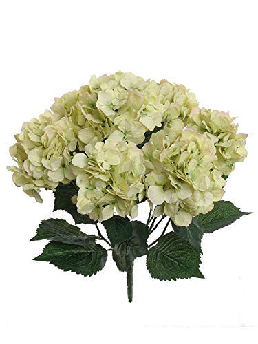Larksilk Hydrangea Artificial Flowers - Faux Hydrangea Flowers - Home Decor, Easter Decorations, Spring Decor - Floral Centerpieces for Tables - 20" Floral Stems, Green, 12 Pieces - color: Green, size: Pack of 12