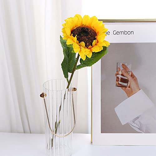 Realistic Silk Sunflower Bouquet Artificial Sunflowers, Silk Flowers Sunflowers Bouquet for Home Office Parties and Wedding Decoration