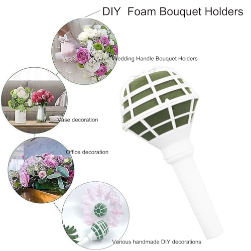 Etetevntt 6 PCS Bouquet Holders Foam Floral Handle Handle Bouquet Holder for DIY Wedding Foam Bouquet Handle Flower Arrangement Wedding Bouquet Supplies