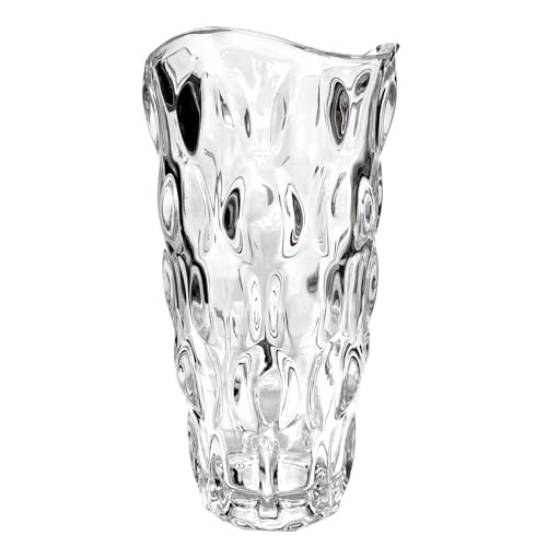 9.5" High Thickened Clear Glass Flower Vase for Home Decor, Dining Wedding Table Office Holiday Party Centerpiece Decoration - color: Clear-waterdrop Style