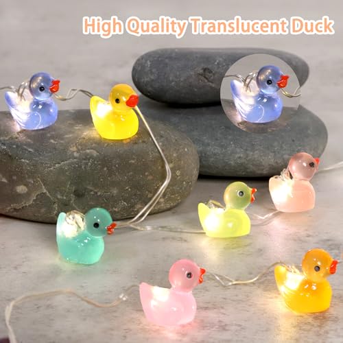 Mini Ducks String Lights USB Plug-in or Battery Operated Remote Timer 10ft 40LEDs Tiny Fairy Light for DIY Dollhouse Decor Micro Landscape Aquarium Craft Charms Birthday Gift Party Favor - style: Duck
