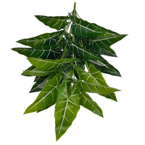Aglaonema Plant with Variegated Green and Red Leaves, Fake Tree Leaf Simulation Flower Bonsai for Party Decoration Artificial Plants Floor Home Room Decor Ornament (Green No Flowerpot, 85cm) - color: Green No Flowerpot, size: 85cm