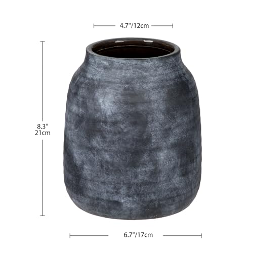 Briful Ceramic Flowers Vase Home Decor, Kitchen Dining Farmhouse Table Vases, Rustic Vintage Living Room Bathroom Bedroom Decorations for Office Coffee Desk Fireplace Shelf Mantel (8.3” Tall) - color: Lightslategray, size: 8.3 Inch