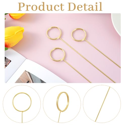 30-Pack Floral Picks Flower Bouquet Decoration Picks - 13 Inch Metal Sticks for Floral Arrangements, Wedding, Party & Craft Decor (Golden Circle) - color: Golden circle