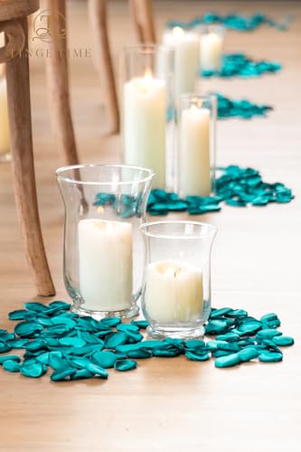 TINGE TIME 200pcs Silk Rose Petals Peacock Green Flower Petals for Wedding, Flower Girl Basket, Aisle Runner, Romantic Dinner Centerpieces, Proposal, Party Confetti - color: Peacock Green
