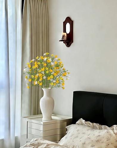 5PCS Wildflowers Artificial Flowers 18 inch Silk Spring Flowers Summer Flower Bouquet for Home Wedding Party Table Centerpieces Floral Arrangements, Yellow - color: Yellow