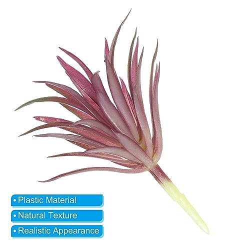 PATIKIL Artificial Succulent Plants, 2 Pack Small Fake Plants Faux Succulents Plant Unpotted for Home Garden Decoration, Burgundy