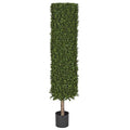4ft 6in Outdoor UV-Resistant Artificial Boxwood Round-Shaped Topiary Tree w/Pot -Green