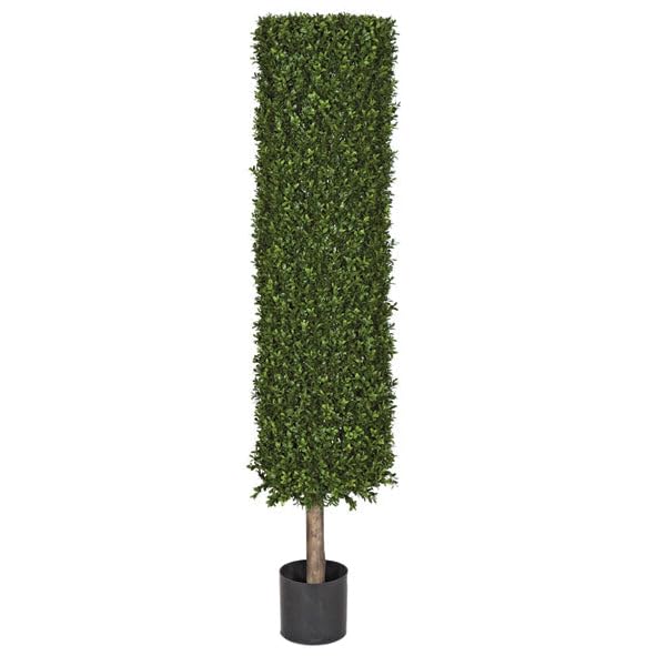 4ft 6in Outdoor UV-Resistant Artificial Boxwood Round-Shaped Topiary Tree w/Pot -Green