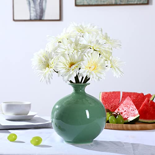 TOPIA Artificial African Daisies Flowers African Daisy Silk Flowers Artificial Gerbera Daisies Faux Daisies Pack of 20 (White) - color: White, size: 20pcs