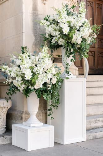8PCS White Artificial Delphinium Flowers with Clematis Greenery Long Stem Flowers 29.5" Larkspur Artificial Flowers for Wedding Centerpieces Silk Flowers for Home Decor Indoor (White) - color: White
