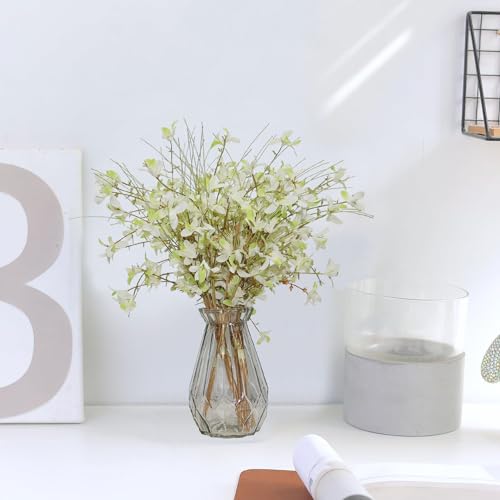 16" 24pcs Rustic Spring Summer Fall Blooming Cherry Wild Flowers Decorations for Crafts or vase, Farmhouse Home Wedding Centerpieces Bouquets Decors - Cream Green - color: Cream-green