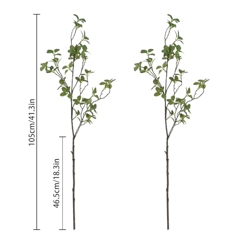 41” Artificial Greenery Stems, Long Fake Plant Twigs Faux Greenery Branches for Tall Vase Home Party Wedding Office Decor (4 Pcs) - color: Green, size: 4pcs