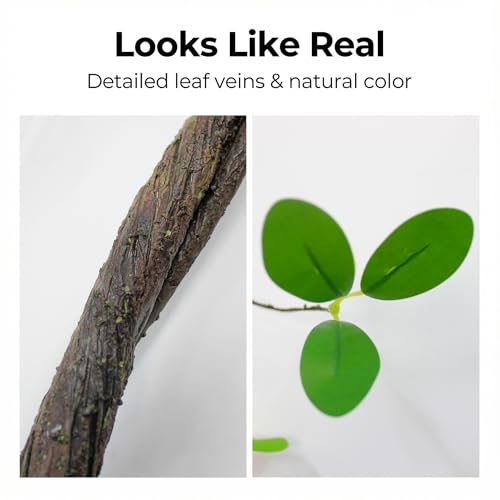 1 Piece Bendable customshapes Artificial Plant Trunks Branches 70-inch ficus Leaf Vines Evergreen Hanging Garlands for Home Wedding Garden Balcony Railing Outdoor Tent Decor
