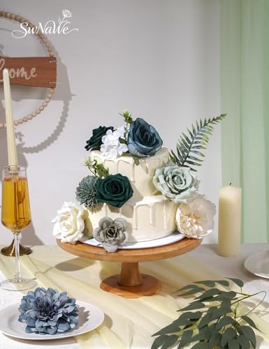 Green Flowers Artificial Roses Combo Set Fake Green Silk Flowers Faux Flowers Mix Dahlia Chrysanthemum with Stems for Wedding Bouquets Baby Bridal Shower Party St Patrick’s Day Decor - color: Green, size: The Modern Classic