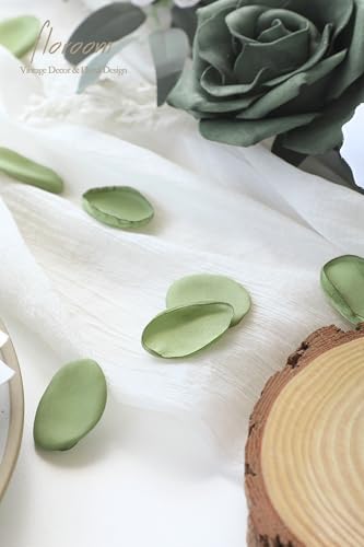 Floroom 300pcs Rose Petals Sage Green Faux Silk Flower Petals for Wedding Flower Girl Basket Aisle Scatter Dinner Table Centerpieces Party Confetti Bridal Shower Romantic Night Decoration - color: Sage Green, size: 300pcs