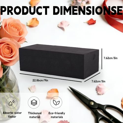 12 Piece Reusable Floral Foam Blocks, 9 x 3 x 3 Inch, Water Resistant, for Artificial Flower Arrangements, Outdoor Planters, Wedding Decor (12, 9 * 3 * 3) - size: 9*3*3