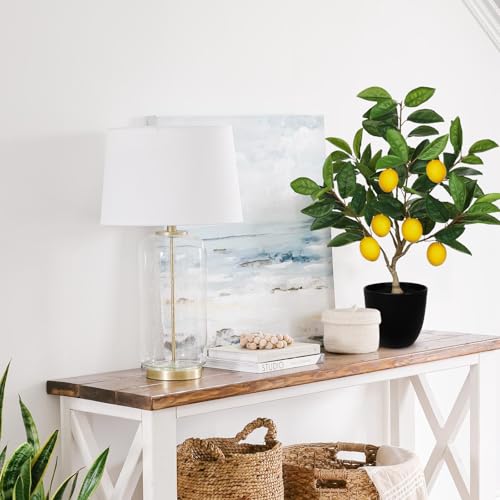 Artificial Potted Plants 19.7 inches Small Fake Lemon Tree Artificial Lemons Citrus Tree with Black Pot Faux Plants Indoor Lemon Decorations for Home,Office, Living Room Table, Desk - style: Plastic Pot