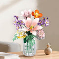 Flower Lily Building Blocks Bouquet Set, DIY Floral Arrangement Kit, Artificial Flowers Creative Decor for Home, Ideal Gift for Adults & Kids 563pcs (No Vase)
