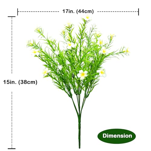 18PCS Artificial Spring White Flowers for Indoor Outdoor Planters Faux Daisy Fake Little Flowers UV Resistant for Porch Terrace Yard Home Party Decoration