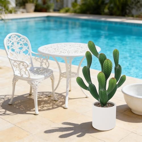 Artificial Cactus Plant, Tall UV Resistant Faux Cactus Plant, Realistic Texture Tall Fake Plant, Faux Desert Cacti Potted Plant with Planter for Indoor Outdoor Decoration - color: 25p0350