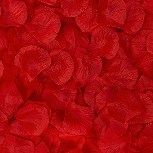 Ouddy Decor 5000 Pcs Rose Petals Artificial Flower for Valentine's Wedding Decor Romantic Night Event Anniversary Shower Engagement Party Home Decorations, Red - color: Red