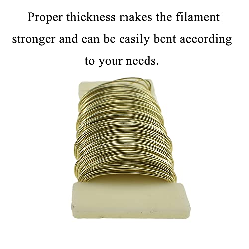 HAHIYO 22Gauge Golden Floral Wire - 1 Roll, 38 Yards (115 Feet) Flexible Paddle Wire for Crafts, Christmas Wreaths, Tree & Flower Arrangement, Bouquet Wrapping, Wedding DIY - color: Golden, size: 22Gauge-1P/38Yards
