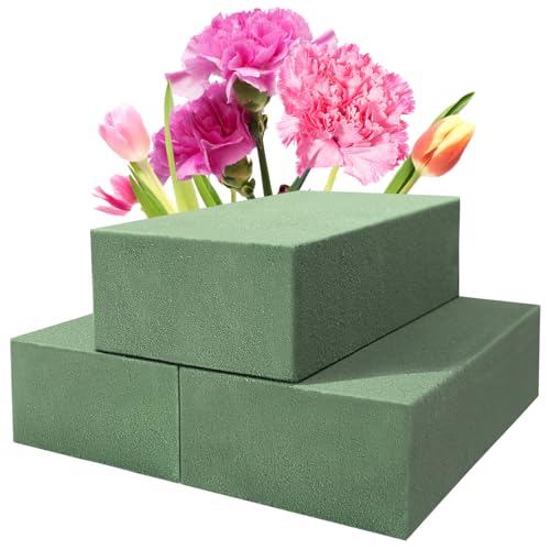 Ortarco 3 Pack Floral Foam Blocks (5.5" x 3.1" x 1.7") Wet and Dry Flower Foam for Flower Arrangements Supplies, Flower Foam Blocks for Fresh or Artificial Flowers in Art, Crafts and DIY Decorations - size: 3Pack(5.5x3.1x1.7)