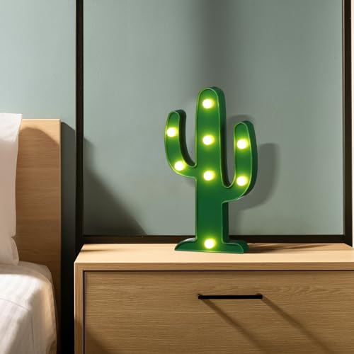 Kathfly 8 Pcs LED Cactus Light Cactus Centerpiece for Table Mexican Lamp Decor Table Party Decoration Mexican Theme Birthday Party Night Lamp for Home Garden Cinco De Mayo Decor(10 x 5.71 x 1.1 in) - size: 10 x 5.71 x 1.1 In