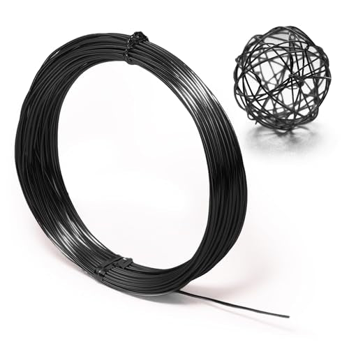 Aluminum Craft Wire, 33 Feet Bendable for Jewelry Making, Sculpting, Floral, Wreath, Crafting, Wire Wrapping, Beading Wire, Christmas Ornaments (Black, 12 Gauge) - color: Black, size: 12 Gauge