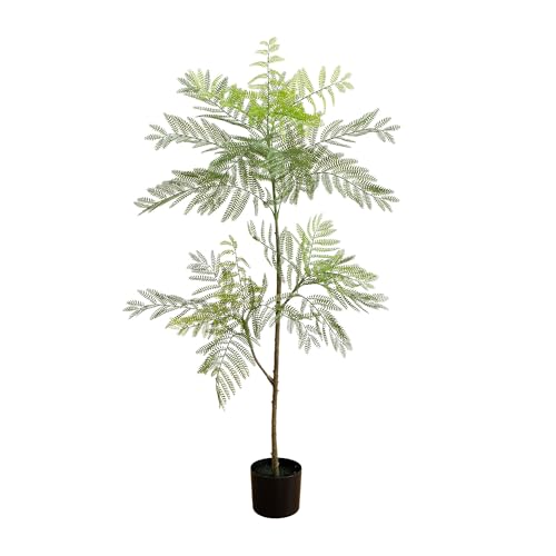 Nearly Natural 5ft Jacaranda Artificial Tree - Lifelike Green Leaves, Flexible Branches, Premium Craftsmanship, Includes Nursery Planter - Ideal for Home Decor in Living Rooms, Bedrooms, Entryways