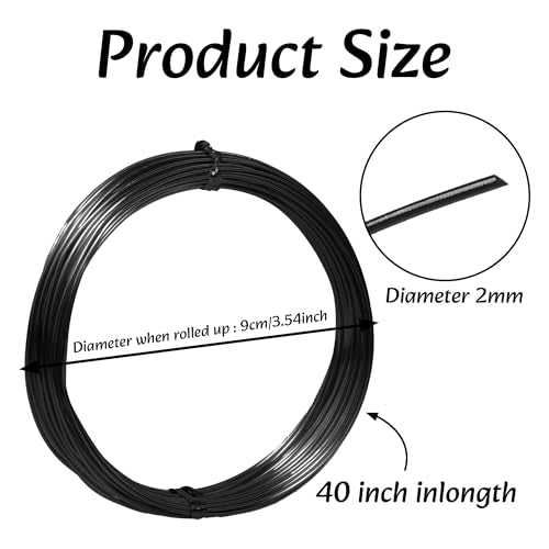 Aluminum Craft Wire, 33 Feet Bendable for Jewelry Making, Sculpting, Floral, Wreath, Crafting, Wire Wrapping, Beading Wire, Christmas Ornaments (Black, 18 Gauge) - color: Black, size: 18 Gauge