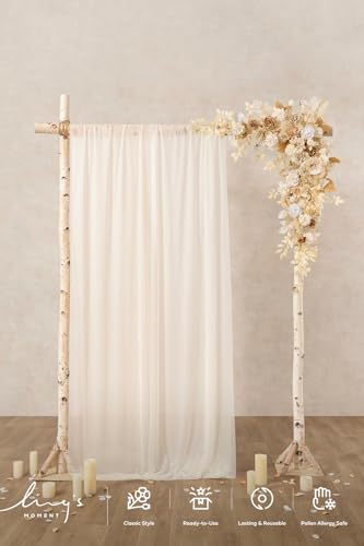 Ling's moment Wedding Arch Flowers - 6.5FT Floral Garland for Ceremony Arbor Backdrop Decoration - Artificial Rose Floral Swag for Sweetheart Table Birthday Party, Baby Shower, Beige Brown - color: Brn-beige & Sage