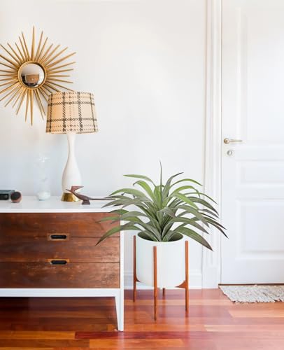 Briful Faux Agave Plant 18.1in Artificial Agave Potted Plant Fake Outdoor Plants for Home Office Living Room Bedroom Kitchen Table Decor - color: Grey Green