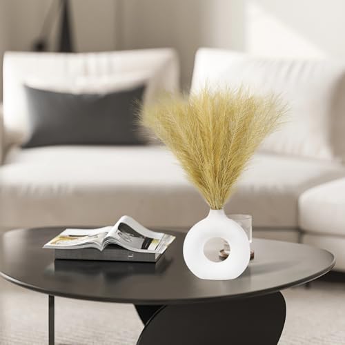 Ureymx Faux Pampas Grass Decor 17.7 Inch 6pcs, Artificial Pompas Grass Bulk Artificial Dried Flower Small Vase Filler for Boho Home Wedding Decoration (Gold) - color: Gold, size: 17 Inch 6 Pcs