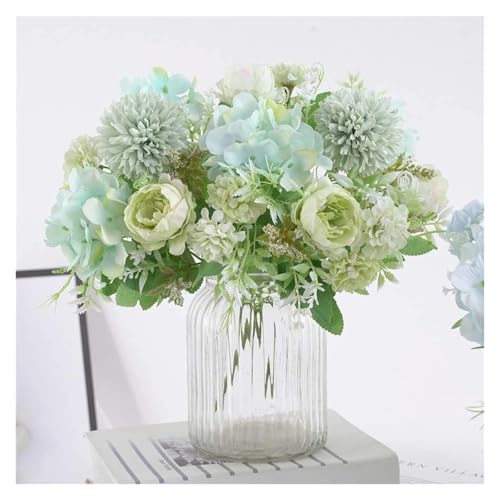 Simulated Flowers, European Colorful Peonies, Simulated Flowers, Finished Bouquets, Home furnishings, Wedding DIY Decorative Flowers(Color12)