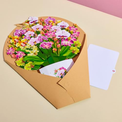 Lovepop Orchid Bouquet, 12 x 8.5 Pop Up Flowers - color: Orchid Bouquet