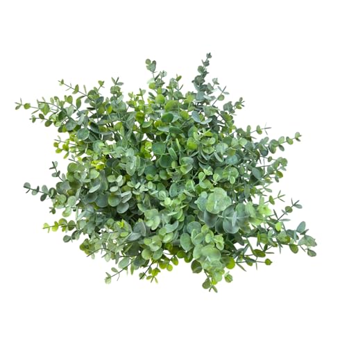 8 Bundles Multi Colored Artificial Eucalyptus Leaves, Plastic Plants, Outdoor Plants, Indoor Decorative Artificial Plants, Porch Window Frames, Green Plant Decorations (8, Grey Green) - color: Grey Green