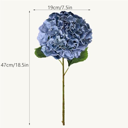 8Pcs Dusty Blue Fake Flowers Silk Hydrangea Artificial Flowers Bouquets Faux Hydrangea Stems for Home Table Centerpieces Wedding Party Decoration - color: Dustyblue