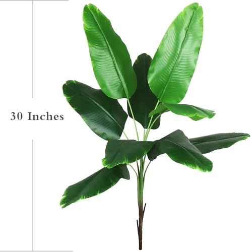 Artificial Bird of Paradise Plant, Faux Palm Tree Potted Plant with Real Touch Leaves Fake Banana Tree Shrubs Bushes for Indoor Outdoor Garden Home Decor Wedding Party Christmas DIY Decoration 1 Pack - color: Bird of Paradise - 1 Pack