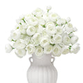Ranunculus Artificial Flower White Faux Silk Mini Peony Flowers Fake Peonies Wedding Flowers DIY Bouquet for Centerpieces Arrangements Bridal Shower Decorations 18 Pcs(White)