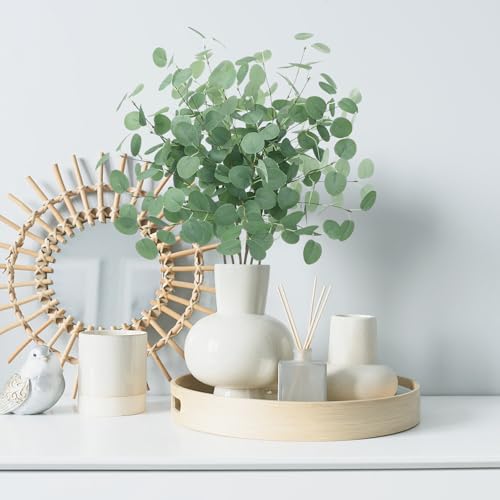6pcs Eucalyptus Stems Greenery Stems Fake Leaves Artificial Silk Flowers Bouquet Faux Branches Centerpiece Flores Plants for Home Party Decor Wedding Decoration - color: 6pcs-green