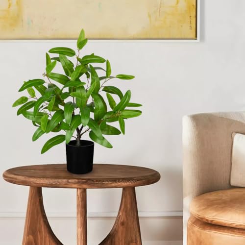 Artificial Plants Indoor with Pot, 19.7" Tall Fake Potted Plants Eucalyptus Leaves, Silk Plant for Home Decor Indoor Plants Artificial for Home & Office, Bedroom, Farmhouse, Entry Table, Shelf Decor - color: # Light Green