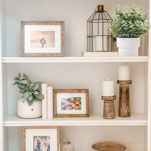 Coferset Small Fake Plants 7.45” Eucalyptus Potted Artificial Eucalyptus Plant for Bedroom Kitchen House Living Room Shelves Farmhouse Table Office Desk Bathroom Home Indoor Decor (Green) - color: Eucalyptus
